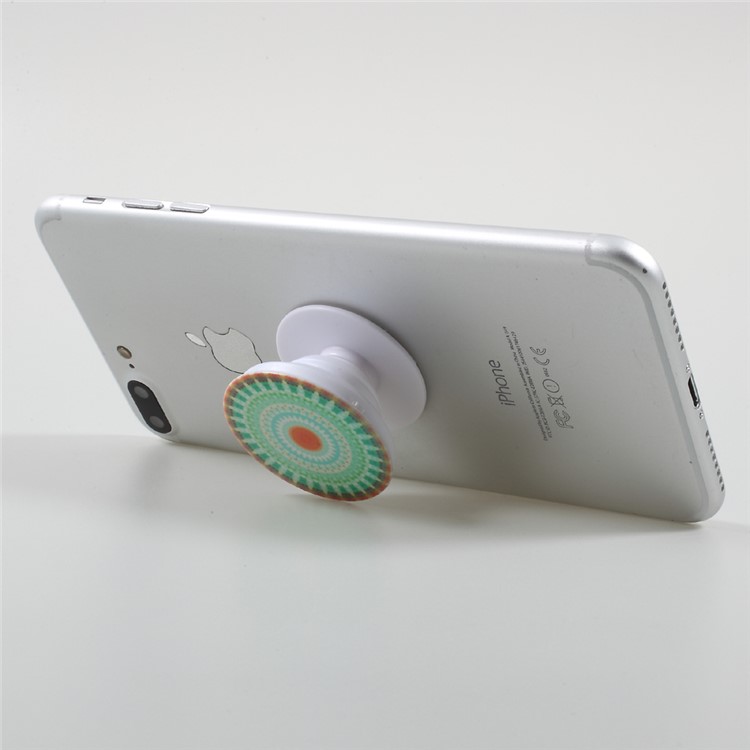 Finger Grip Stretchable Mount Stand Cord Winder for iPhone Samsung Sony Huawei Etc - Green Kaleidoscope-5