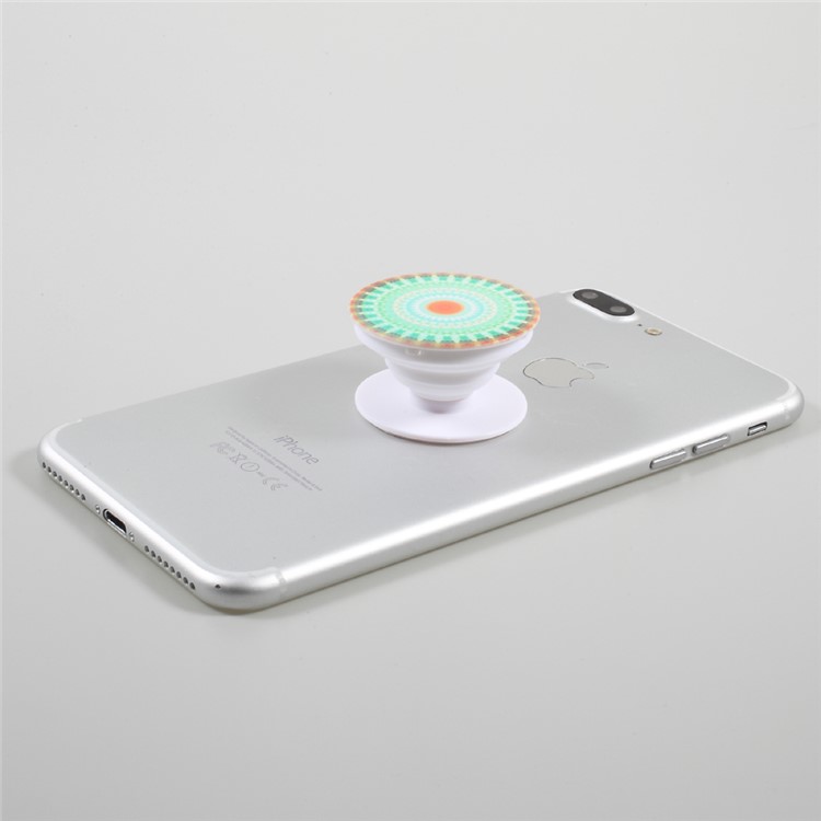 Finger Grip Stretchable Mount Stand Cord Winder for iPhone Samsung Sony Huawei Etc - Green Kaleidoscope-6
