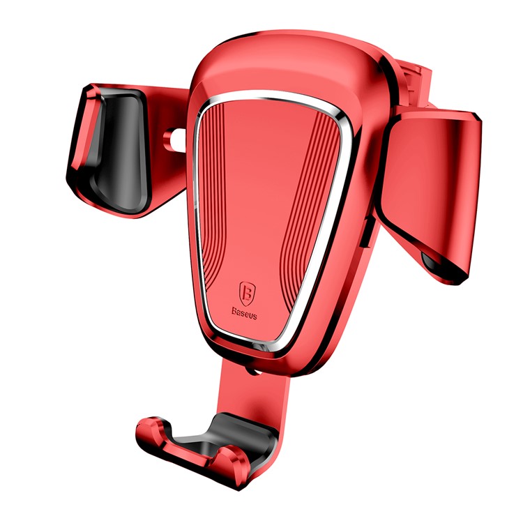 BASEUS Gravity Car Air Vent Mount Rotary Phone Holder for iPhone Samsung Huawei - Red-1