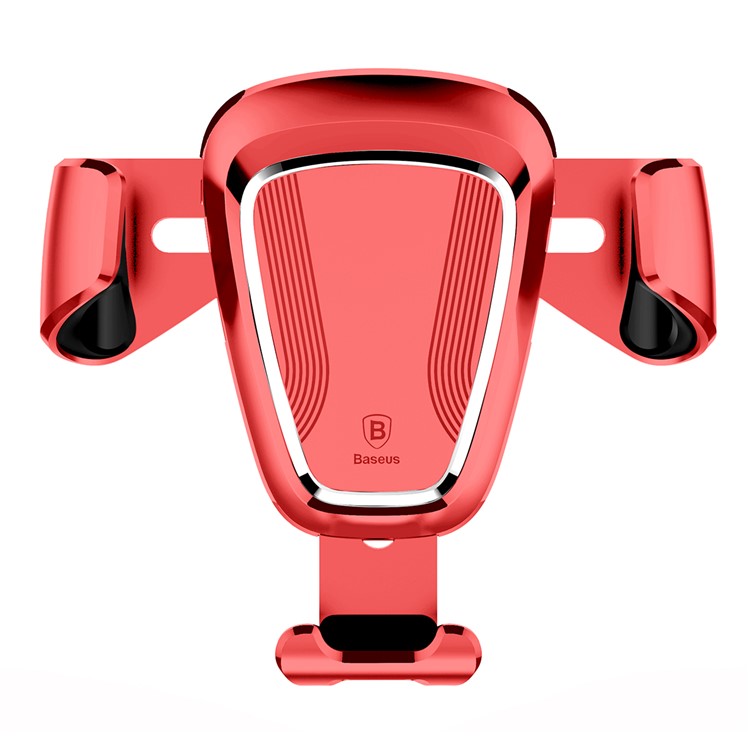 BASEUS Gravity Car Air Vent Mount Rotary Phone Holder for iPhone Samsung Huawei - Red-2