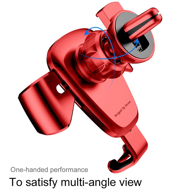 BASEUS Gravity Car Air Vent Mount Rotary Phone Holder for iPhone Samsung Huawei - Red-3