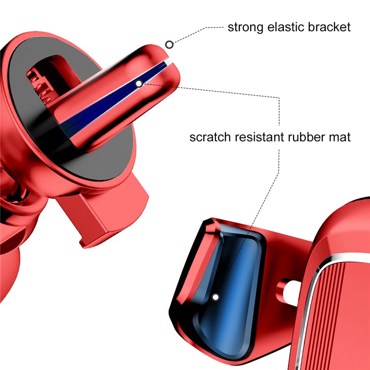 BASEUS Gravity Car Air Vent Mount Rotary Phone Holder for iPhone Samsung Huawei - Red-4
