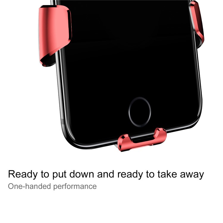 BASEUS Gravity Car Air Vent Mount Rotary Phone Holder for iPhone Samsung Huawei - Red-8