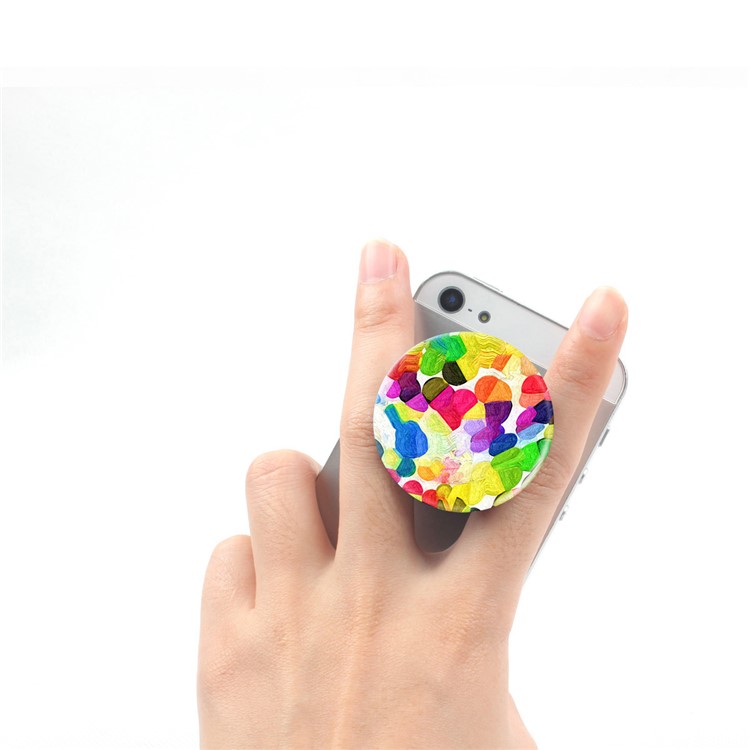 Patterned Finger Grip Expanding Mount for iPhone Samsung Smartphone Tablet - Colorized Pattern-1