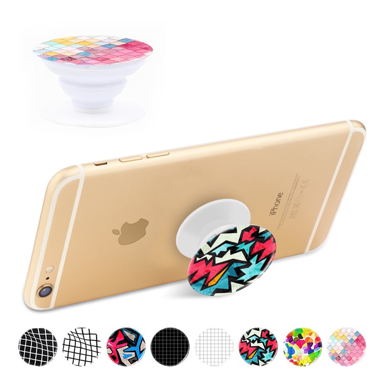 Patterned Finger Grip Expanding Mount for iPhone Samsung Smartphone Tablet - Colorized Pattern-4
