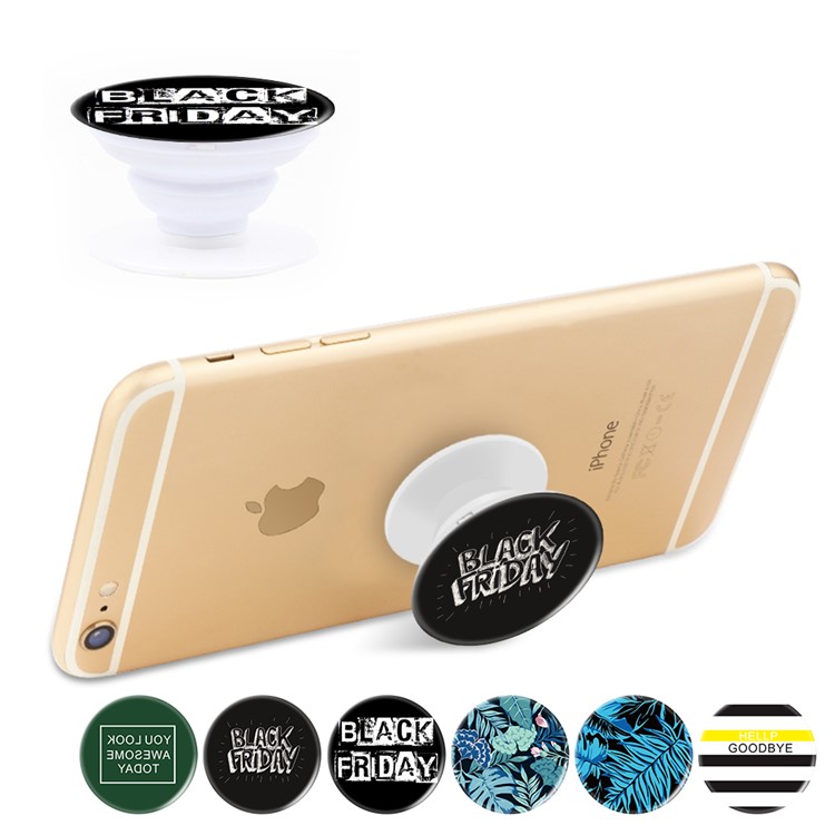 Patterned Finger Grip Expanding Mount for iPhone Samsung Smartphone Tablet - Words-5