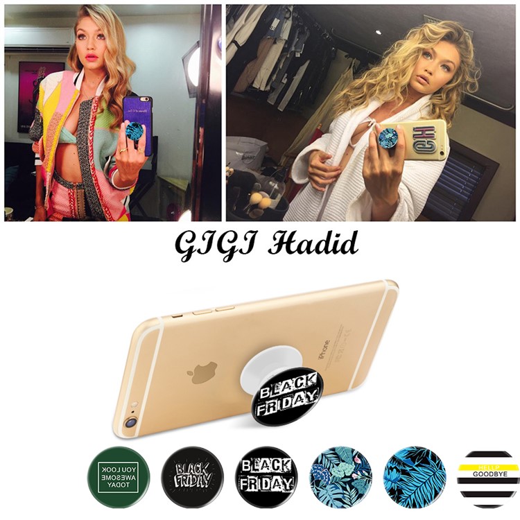 Patterned Finger Grip Expanding Mount for iPhone Samsung Smartphone Tablet - Words-6