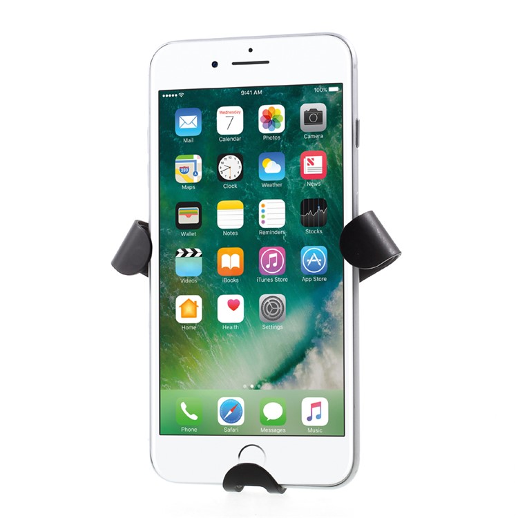 Triangle Shape Universal Gravity Car Air Vent Mount Car Phone Holder for iPhone Samsung Huawei Etc - Black-5
