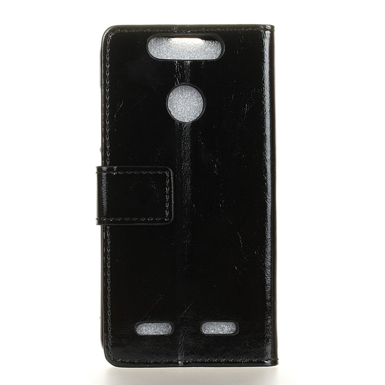 Crazy Horse Leather Wallet Case for ZTE Blade V8 Lite - Black-2