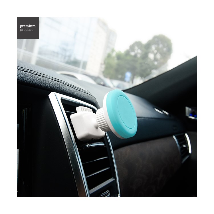 HOCO CA16 Accompanist Series Magnetic Car Air Outlet Holder (Short Version) for iPhone Samsung Etc - White / Blue-1