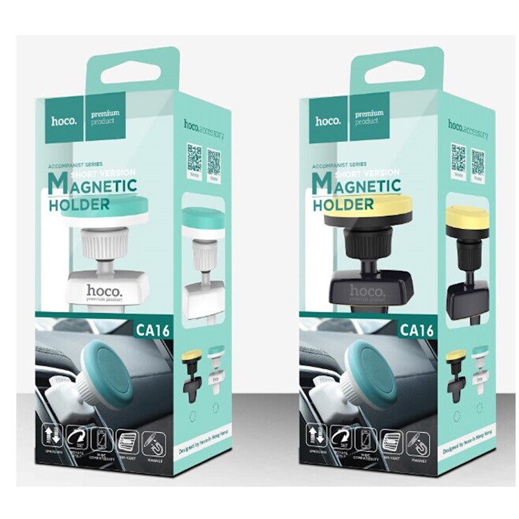 HOCO CA16 Accompanist Series Magnetic Car Air Outlet Holder (Short Version) for iPhone Samsung Etc - White / Blue-6