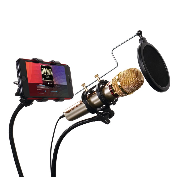 JOYROOM ZS130 Microphone 360 Adjustable Gooseneck Arm Stand with Phone Holder Kit for Studio Broadcast-1