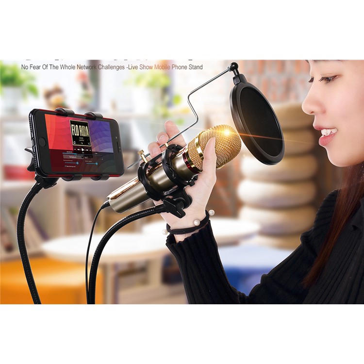 JOYROOM ZS130 Microphone 360 Adjustable Gooseneck Arm Stand with Phone Holder Kit for Studio Broadcast-2