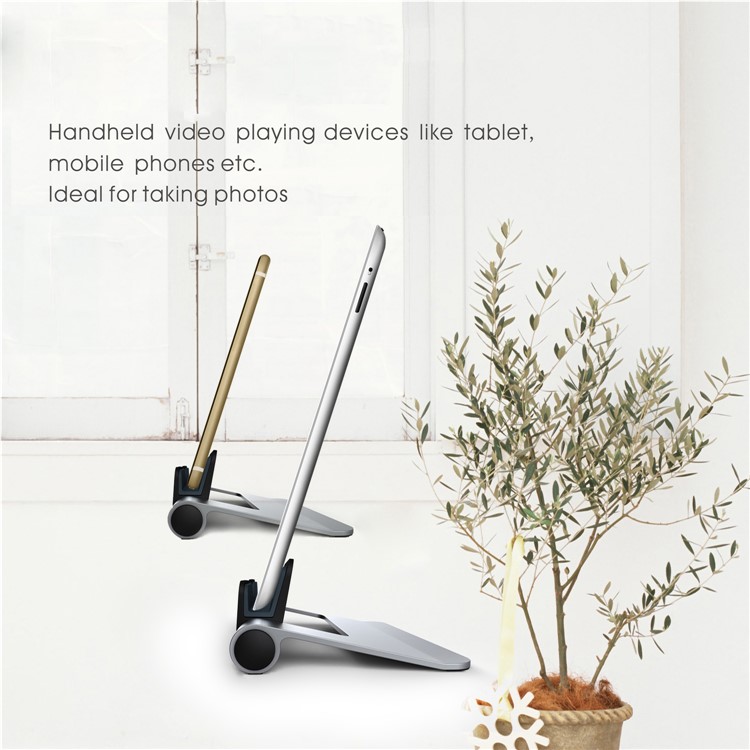 RII RT510 Universal Aluminium Alloy Portable Fold-up Desktop Stand Multi-angle Holder for iPhone iPad etc.-1