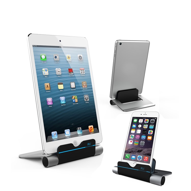 RII RT510 Universal Aluminium Alloy Portable Fold-up Desktop Stand Multi-angle Holder for iPhone iPad etc.-3