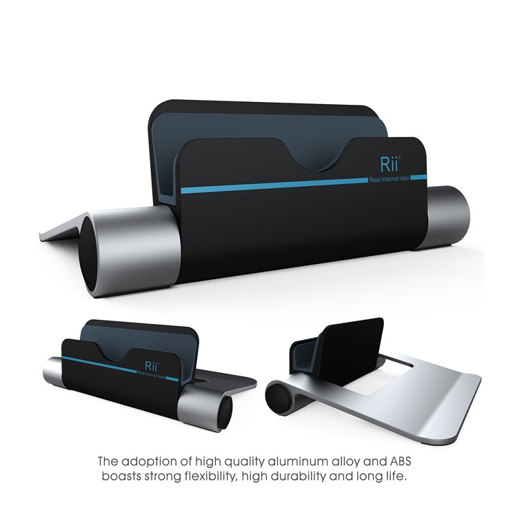 RII RT510 Universal Aluminium Alloy Portable Fold-up Desktop Stand Multi-angle Holder for iPhone iPad etc.-8