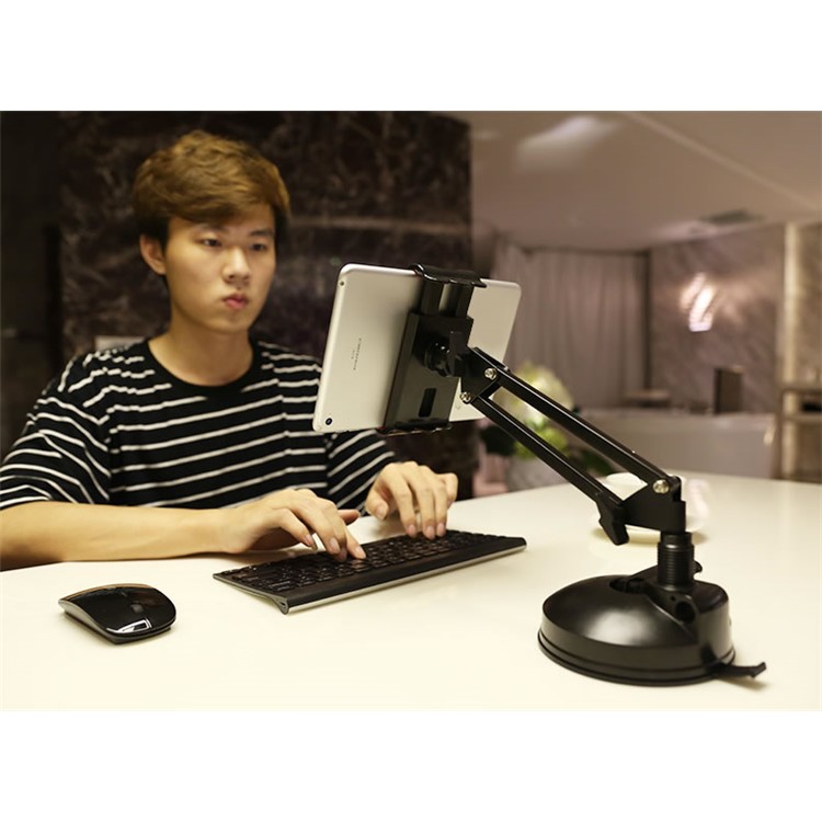 BOW Universal Adjustable Suction Desk Mount for iPhone iPad Samsung etc. - Black-13