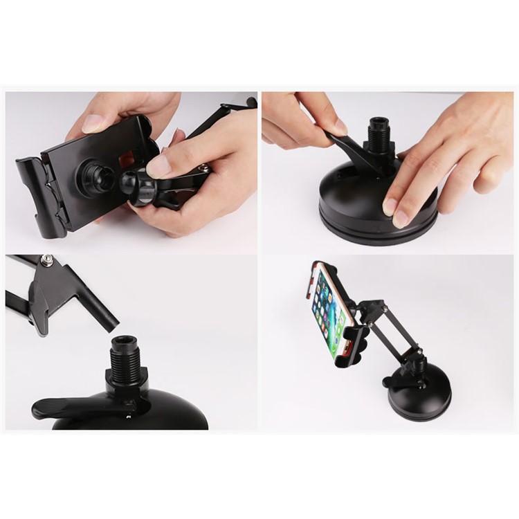 BOW Universal Adjustable Suction Desk Mount for iPhone iPad Samsung etc. - Black-9