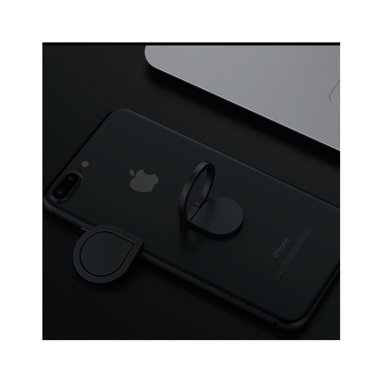 Rotary Raindrop Shaped Smartphone Holder Stand Mount for iPhone Samsung Huawei - Black-1