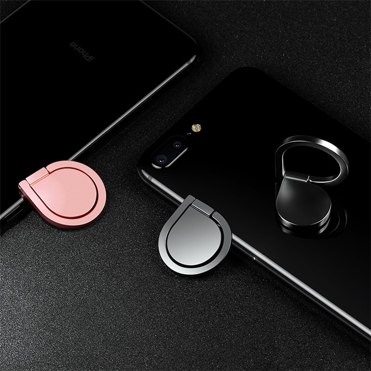 Rotary Raindrop Shaped Smartphone Holder Stand Mount for iPhone Samsung Huawei - Black-5