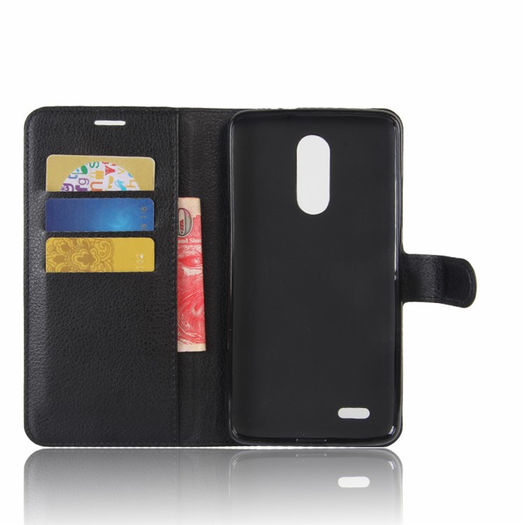 Litchi Texture Stand Leather Wallet Flip Case for ZTE Max Xl N9560/Z986 - Black-3