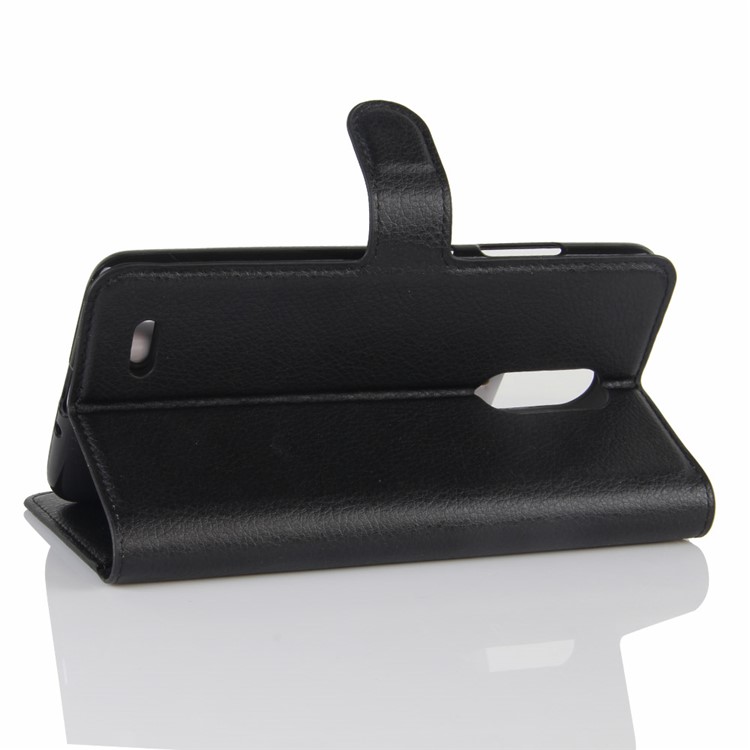 Litchi Texture Stand Leather Wallet Flip Case for ZTE Max Xl N9560/Z986 - Black-5
