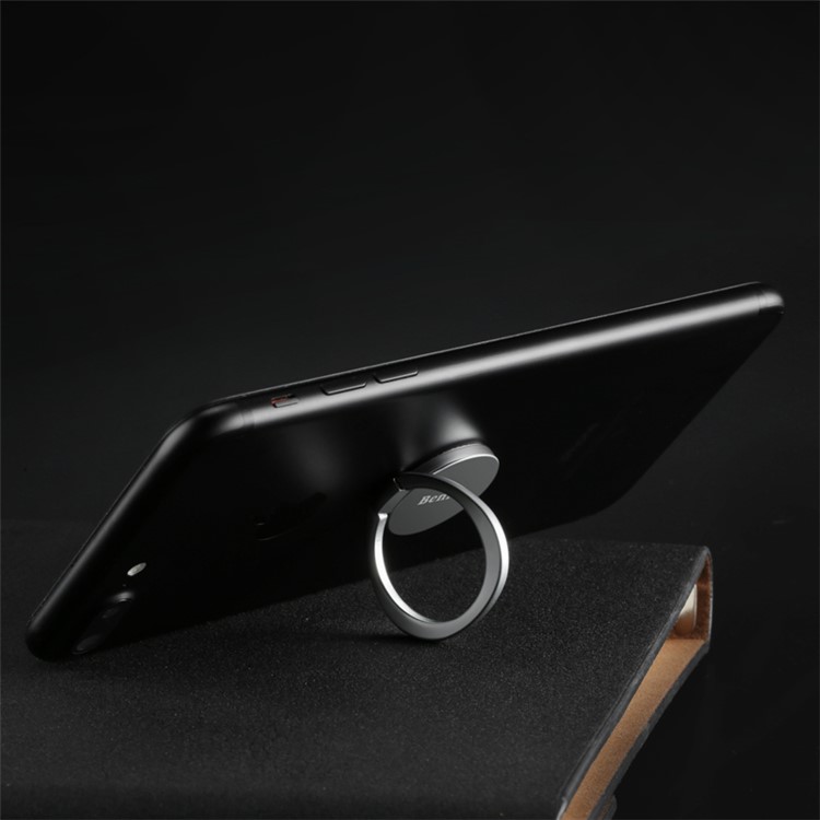 BENKS Magic Circle Metal Ring Magnetic Bracket Finger Ring Grip Holder Desktop Stand for iPhone 7, Huawei P10 - Silver-6