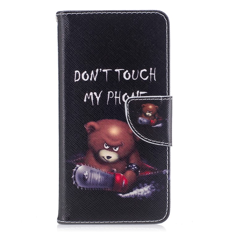 Pattern Printing Wallet Leather Stand Shell Cover for ZTE Blade A520 - Brown Bear-2