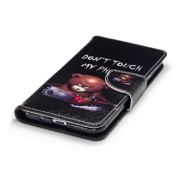 Pattern Printing Wallet Leather Stand Shell Cover for ZTE Blade A520 - Brown Bear-6
