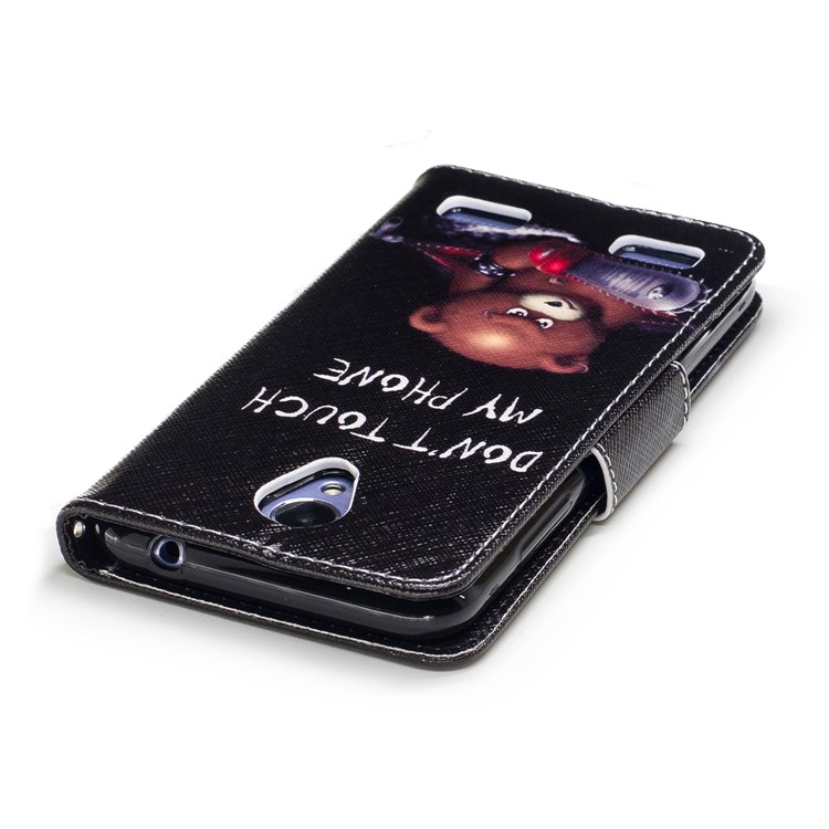 Pattern Printing Wallet Leather Stand Shell Cover for ZTE Blade A520 - Brown Bear-7