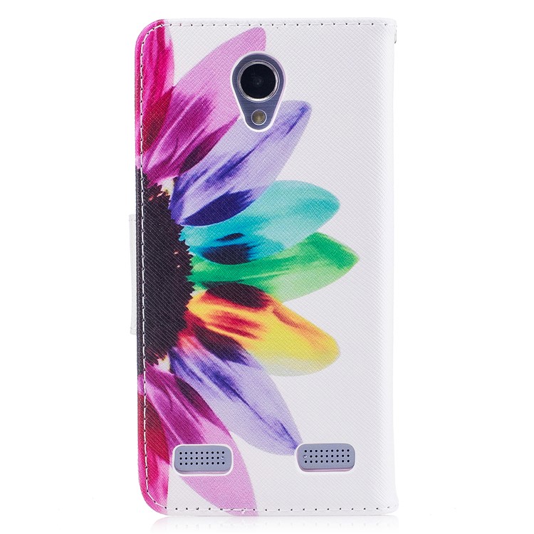 Padrão de impressão Carteira Carteira de couro Caixa móvel com suporte para ZTE Blade A520 - pétalas padrão-3