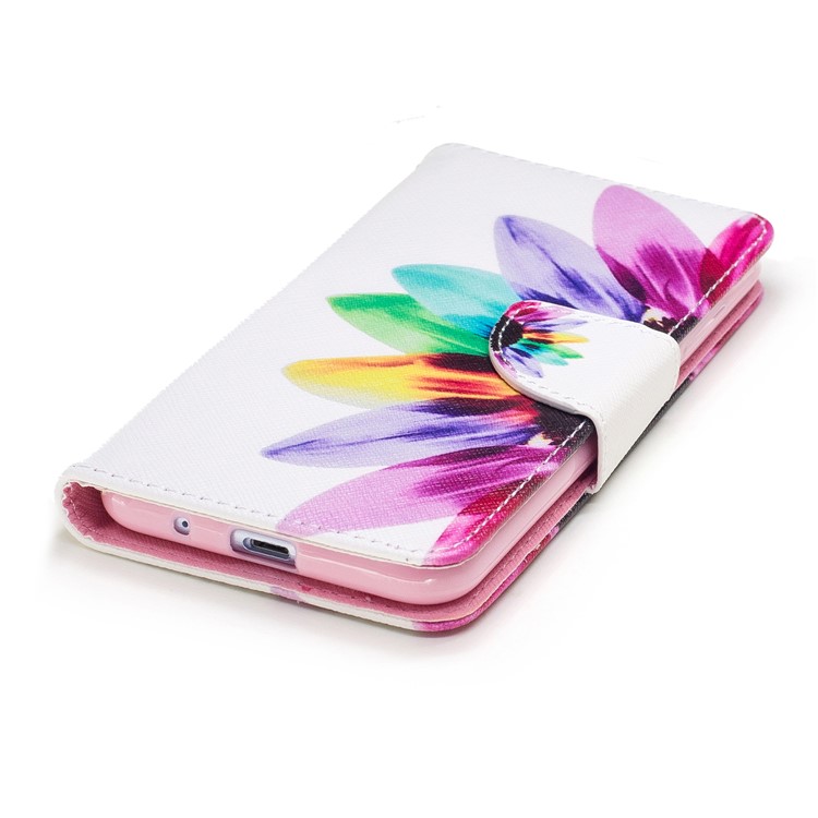 Padrão de impressão Carteira Carteira de couro Caixa móvel com suporte para ZTE Blade A520 - pétalas padrão-6