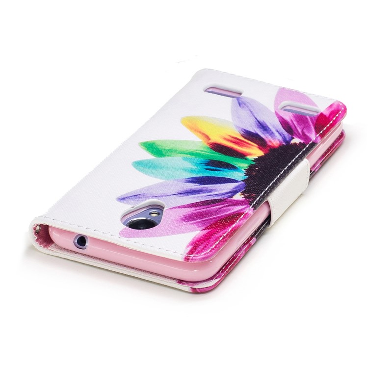 Padrão de impressão Carteira Carteira de couro Caixa móvel com suporte para ZTE Blade A520 - pétalas padrão-7