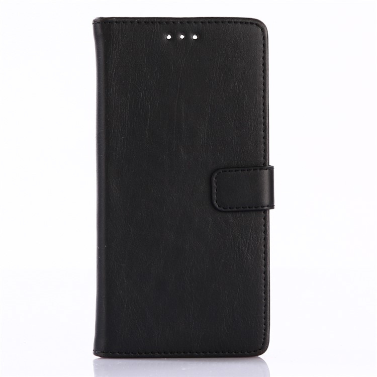 Retro Style Crazy Horse Texture PU Leather Wallet Case for ZTE Blade V8 - Black-1