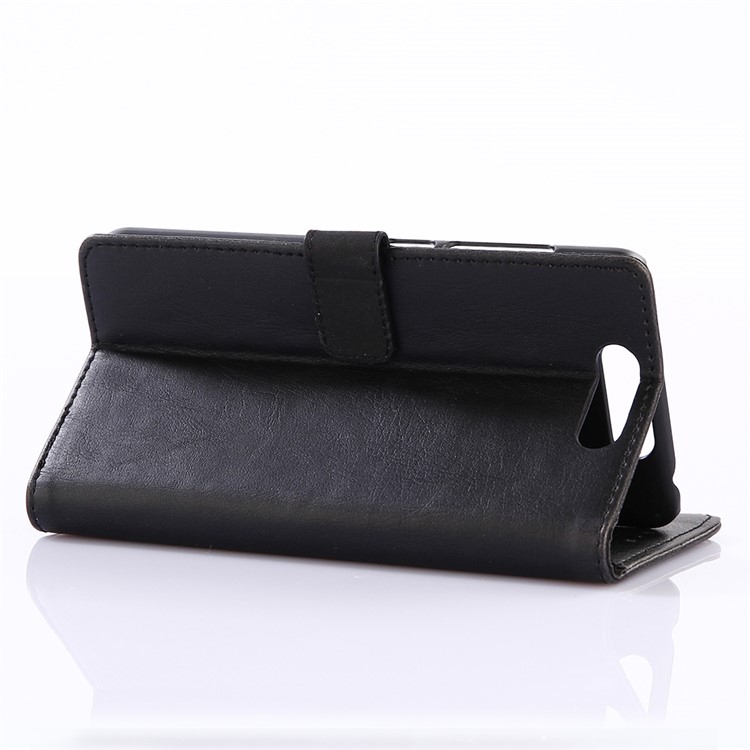 Retro Style Crazy Horse Texture PU Leather Wallet Case for ZTE Blade V8 - Black-4