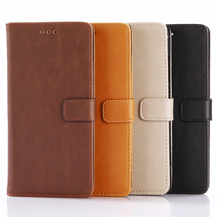 Retro Style Crazy Horse Texture PU Leather Wallet Case for ZTE Blade V8 - Black-6