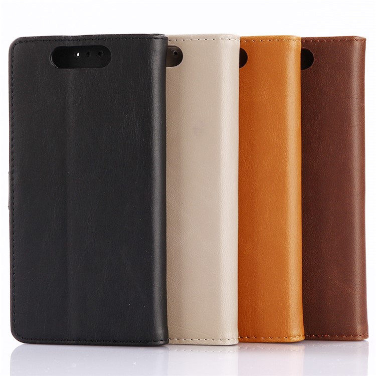 Retro Style Crazy Horse Texture PU Leather Wallet Case for ZTE Blade V8 - Black-7
