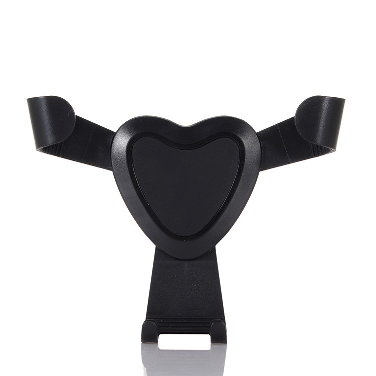Telescopic Car Air Vent Mount Heart Shape Phone Holder for iPhone 7 Plus Samsung Galaxy Mega 6.3 I9200 I9208 Etc - Black-1