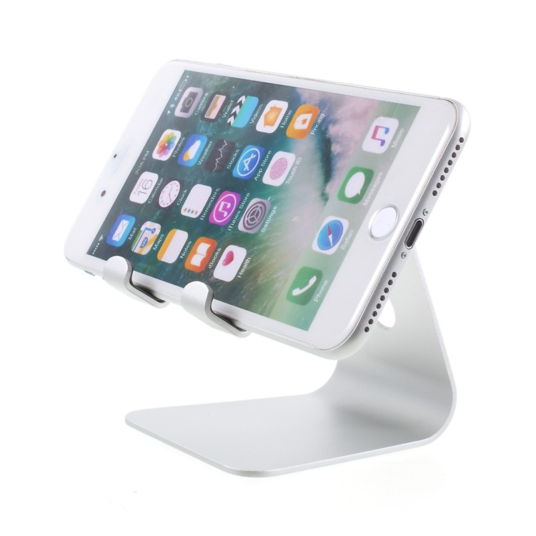 Lightweight Aluminum Alloy Desktop Mount for iPhone iPad etc. Smartphones and Tablets - White-6
