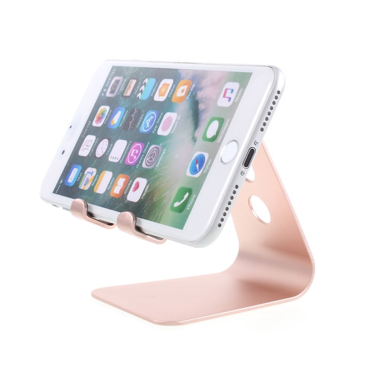 Desk Mount Aluminum Alloy Display Stand for iPhone iPad etc. Smartphones and Tablets - Rose Gold Color-6