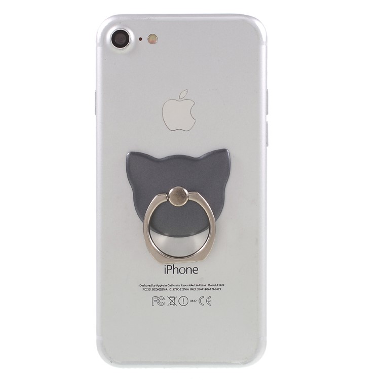 Bear-shape Universal 360-degree Rotating Phone Ring Kickstand for iPhone Samsung Huawei - Black-5