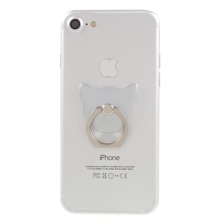 Universal Bear-shape 360° Rotating Finger Grip Kickstand for iPhone Samsung Huawei - Grey-4