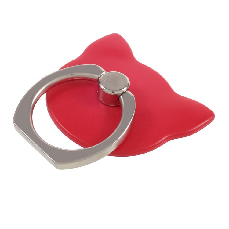 Bear-shape 360-degree Rotating Smartphone Ring Kickstand for iPhone Samsung Huawei - Red-2