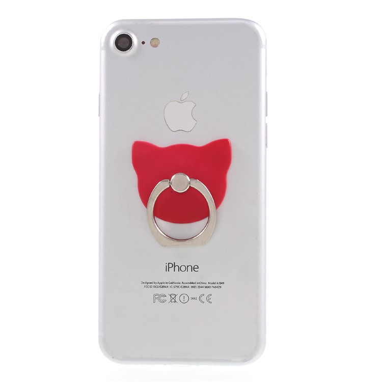 Bear-shape 360-degree Rotating Smartphone Ring Kickstand for iPhone Samsung Huawei - Red-4