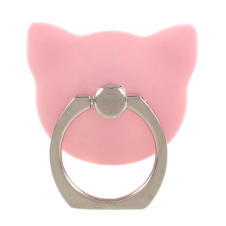 Bear-shape Universal Full Degree Rotating Phone Finger Ring Kickstand for iPhone Samsung Huawei - Pink-1