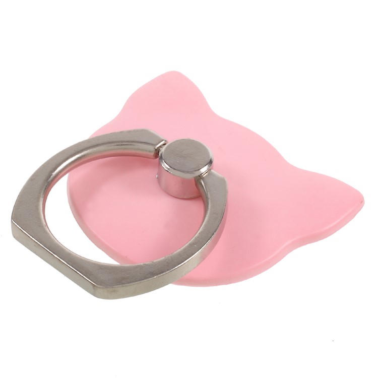 Bear-shape Universal Full Degree Rotating Phone Finger Ring Kickstand for iPhone Samsung Huawei - Pink-2