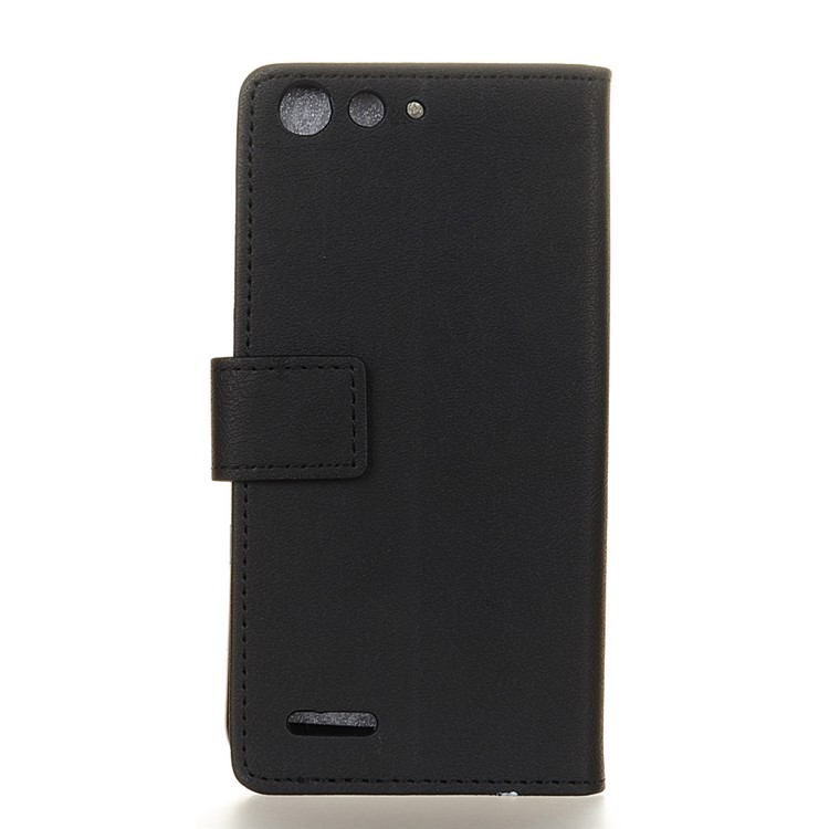 Wallet Stand Leather Phone Accessory Cover for ZTE Blade L6 - Black-2