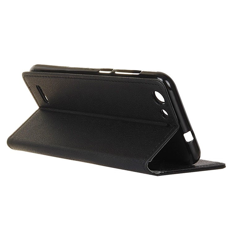 Wallet Stand Leather Phone Accessory Cover for ZTE Blade L6 - Black-5