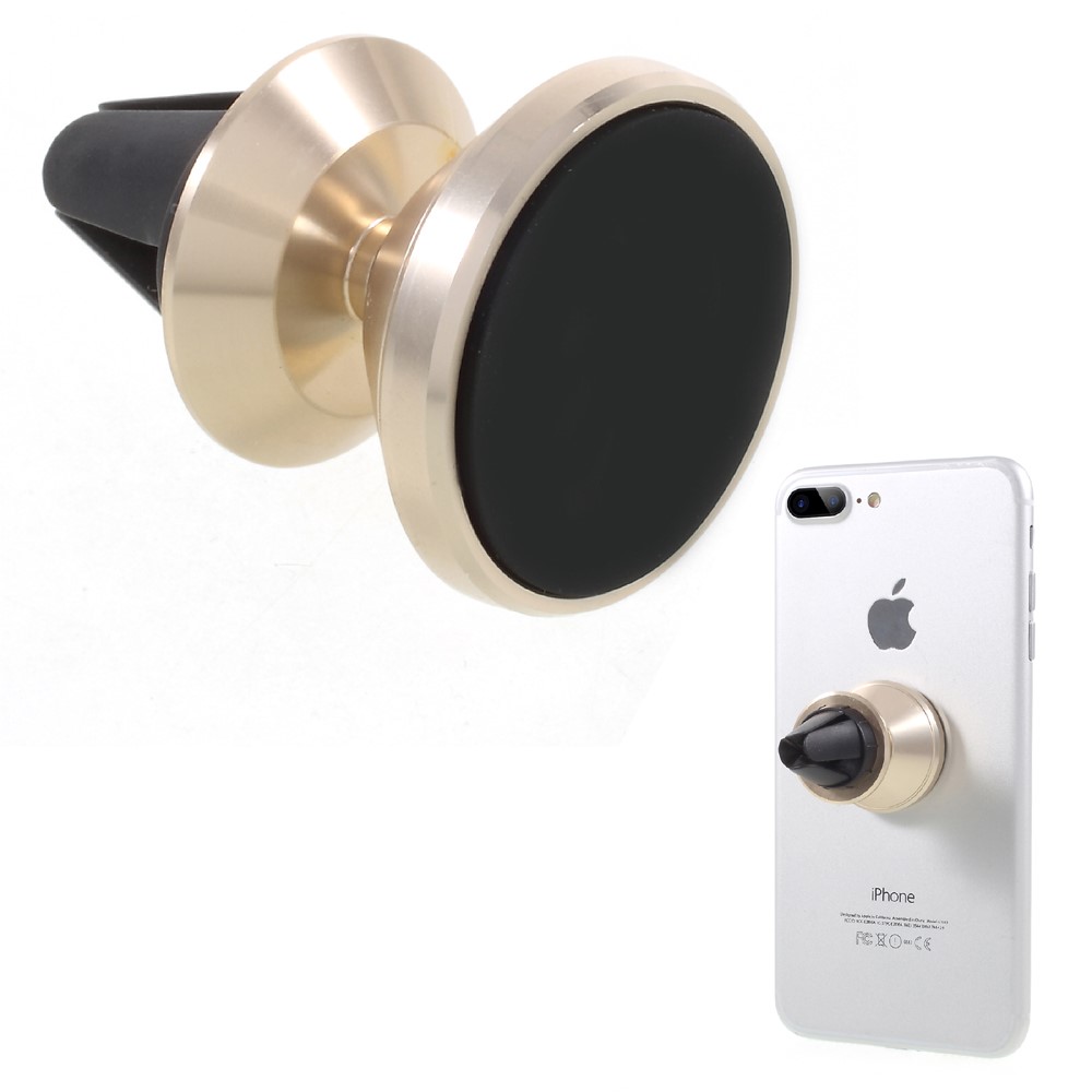 Magnetic Air Vent Mobile Phone Car Mount Bracket (Short Version) - Gold Color-1