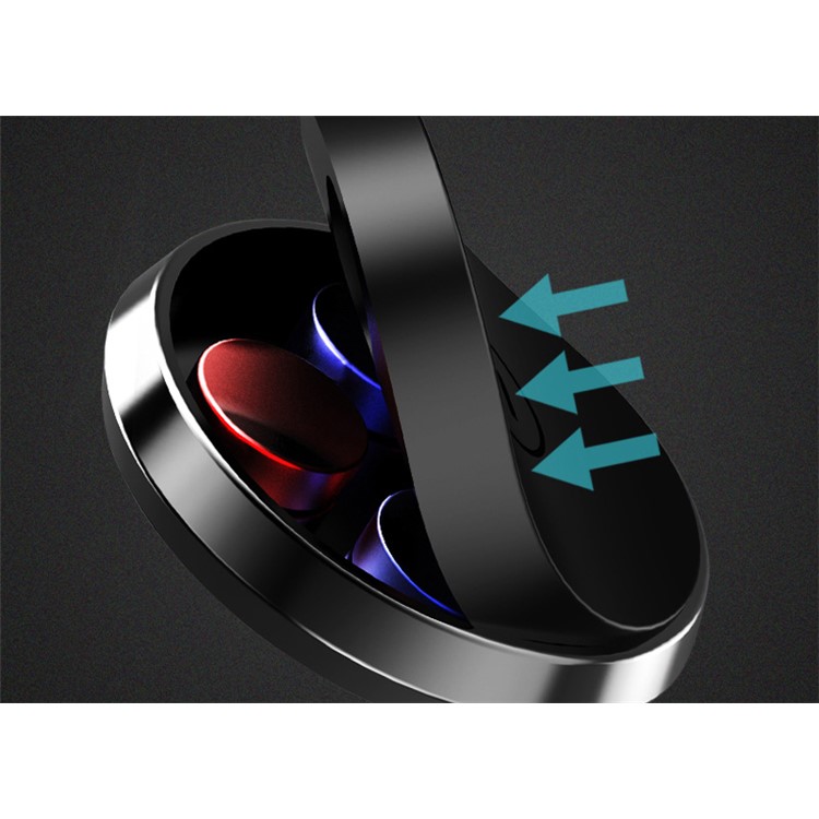 USAMS US-ZJ020 Universal Mini Magnetic Adhesive Plated Car Mount Phone Holder for iPhone Samsung Etc. - Black-4